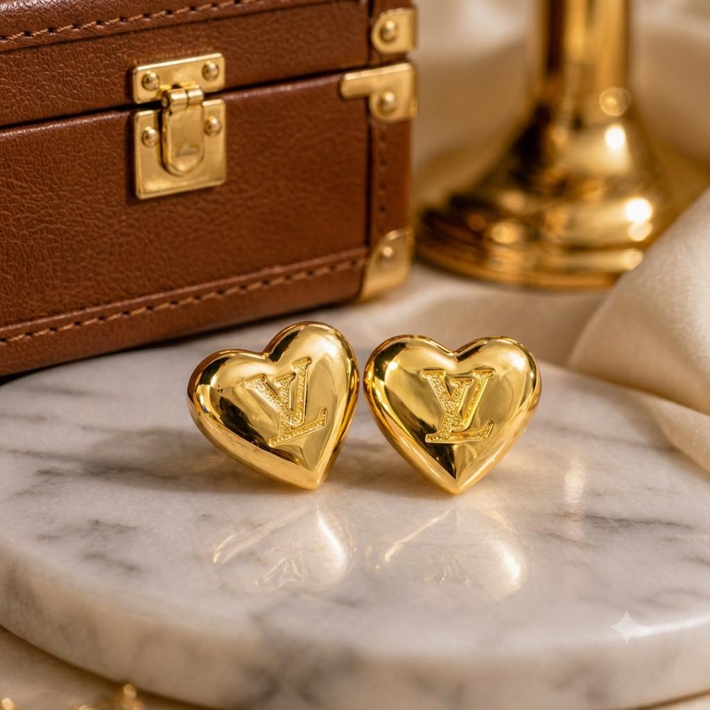 Golden Heart Studs