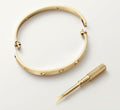 Gold Cuff Bracelet With Stone & Screw