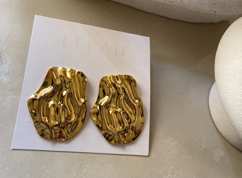 Molted Gold Scuptured Studs
