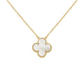 Single White Clover Necklace