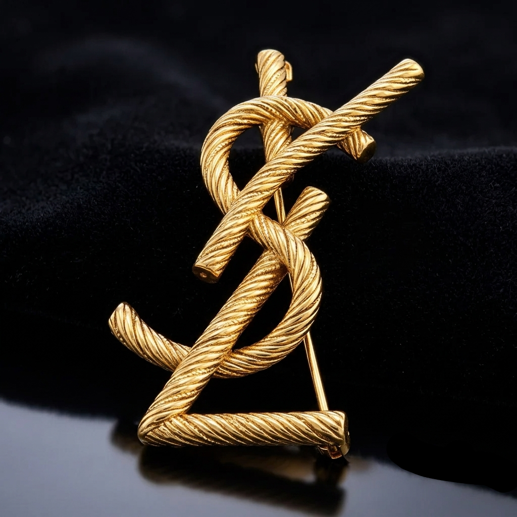 Emblem Golden Rope Brooch